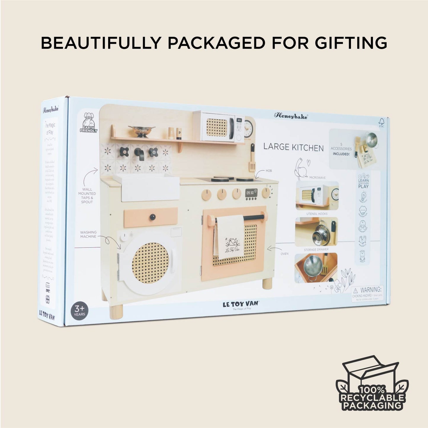 Rattan Family Wooden Play Kitchen