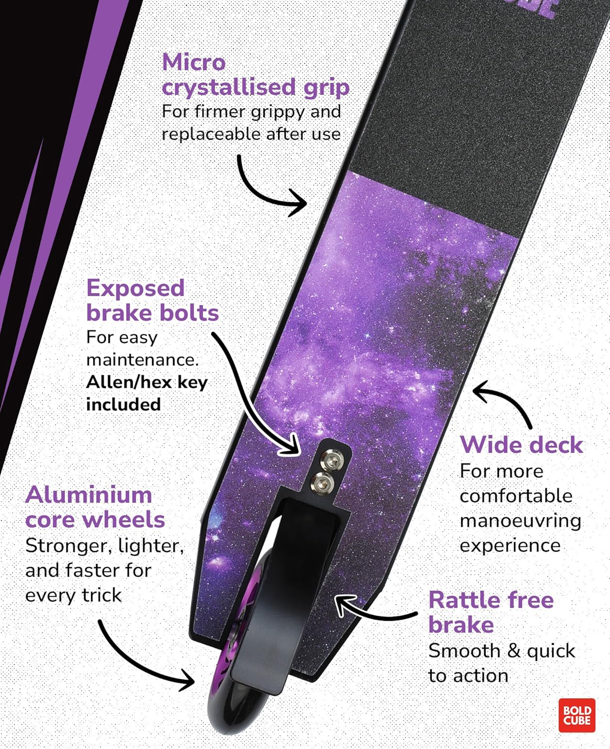 Purple - Deluxe Stunt Scooter