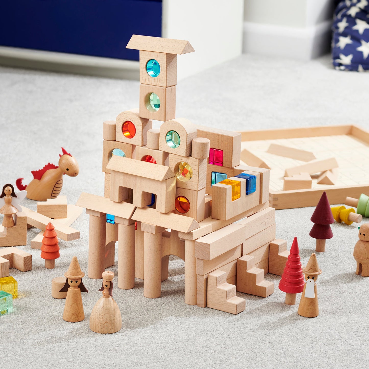 Wooden Building Gem Blocks Super Set