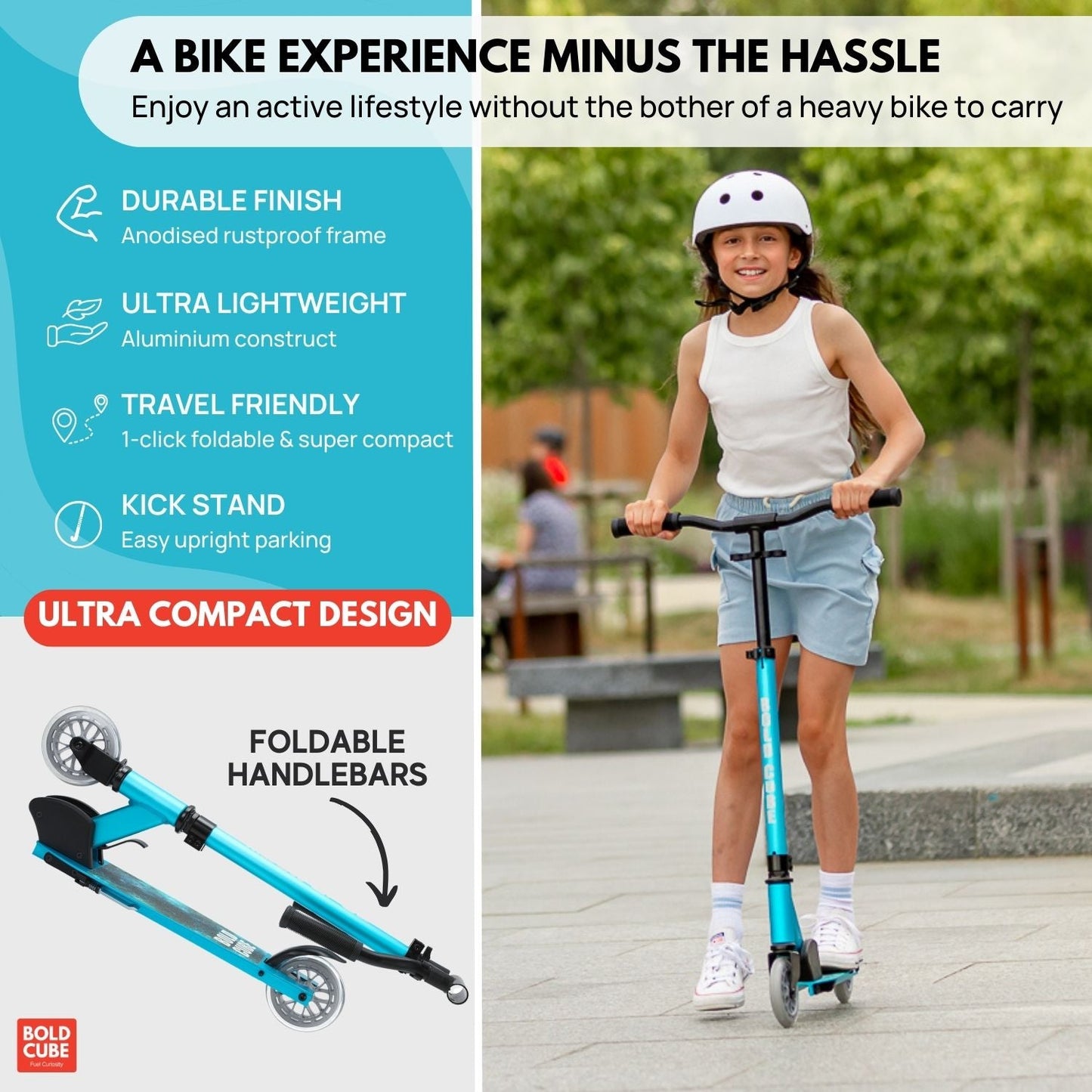 Turquoise - Deluxe 2 Wheel Scooter