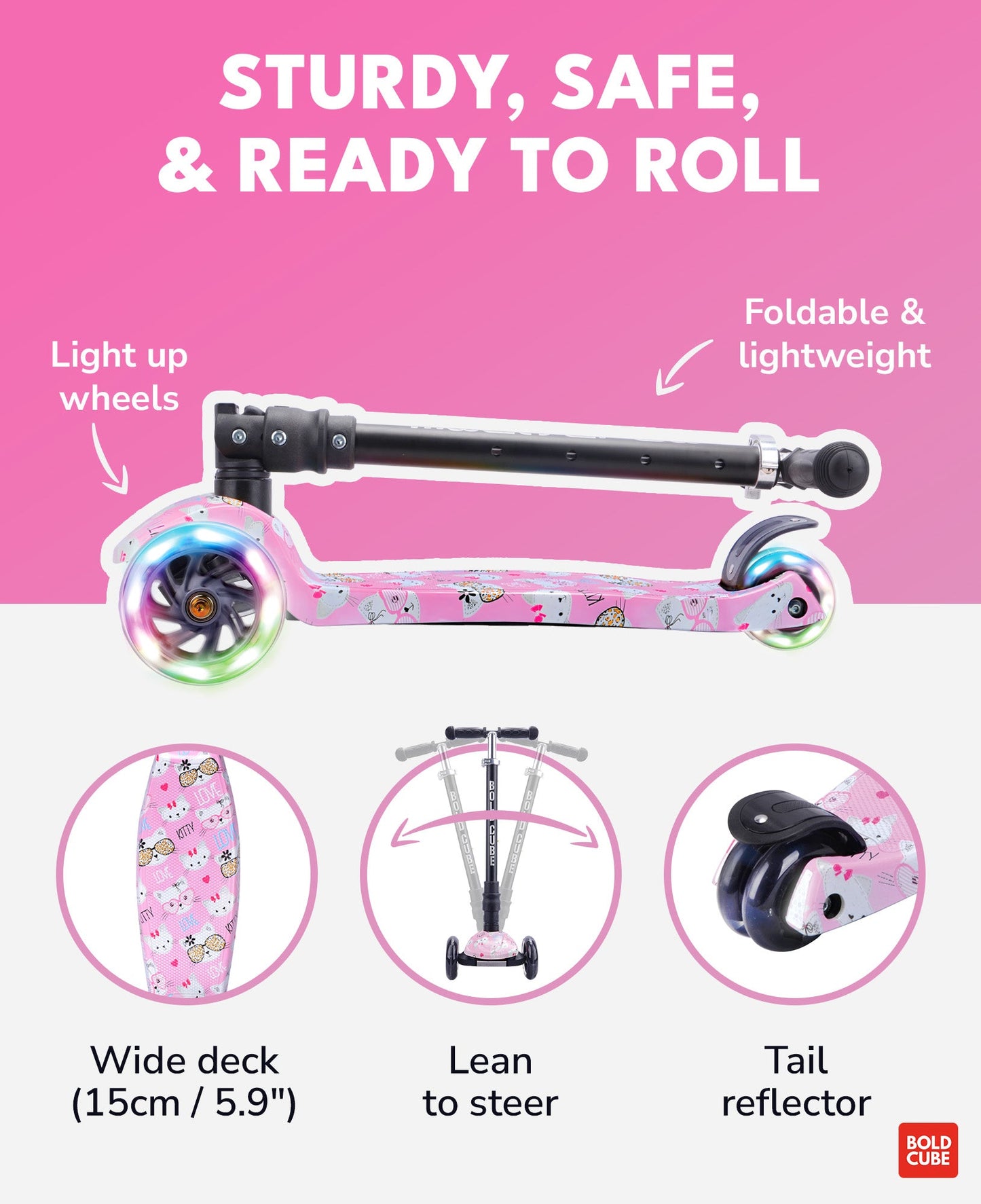 Kitty Love - Big 3 Wheel Scooter