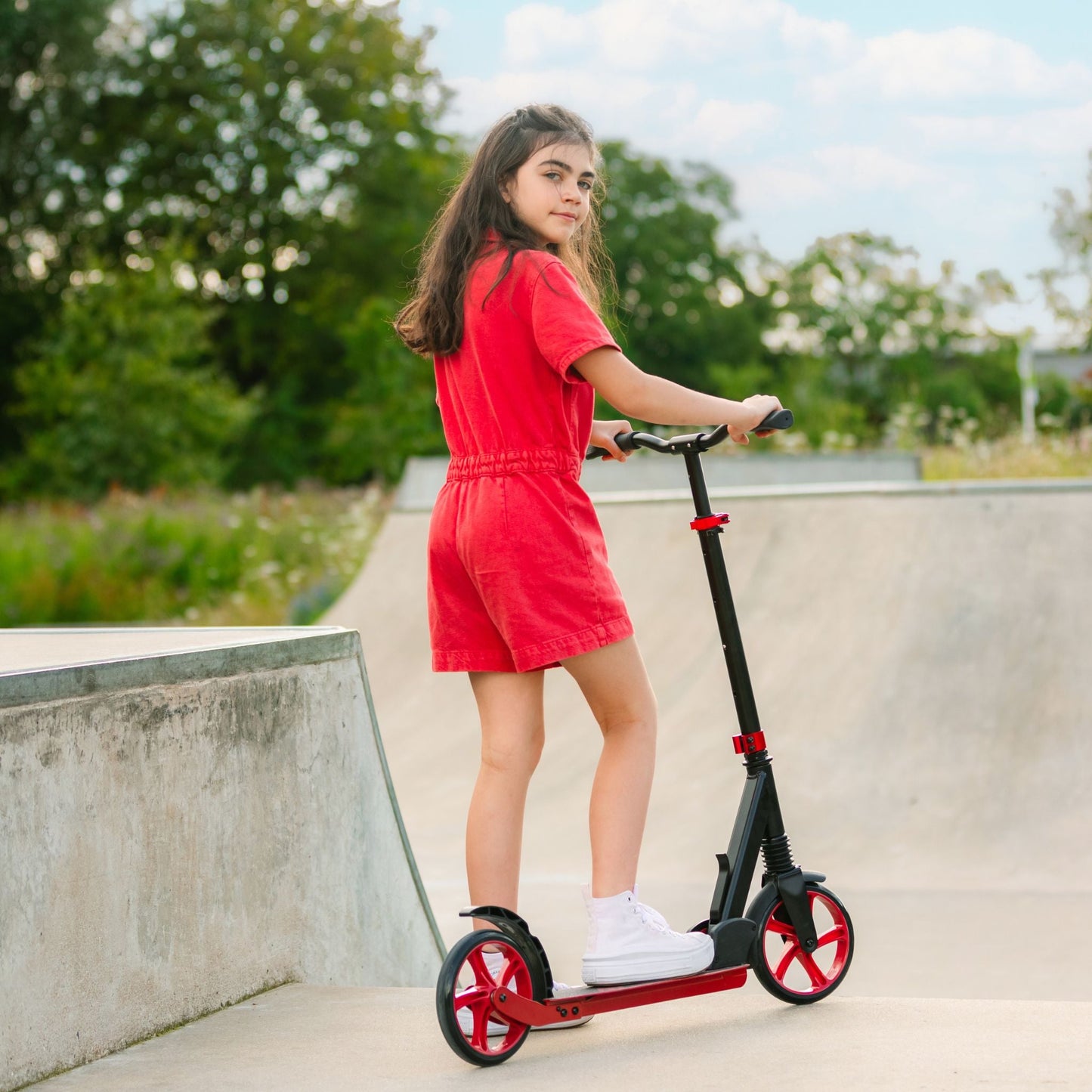 Burgundy - Big 2 Wheel Scooter