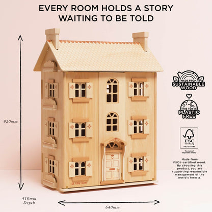 The Grand Natural Wood Dolls House