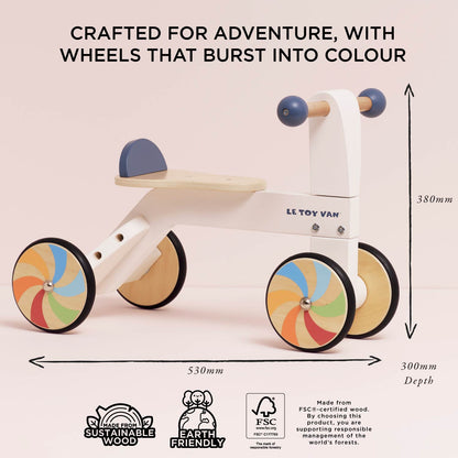 Wooden Rainbow Ride On Trike