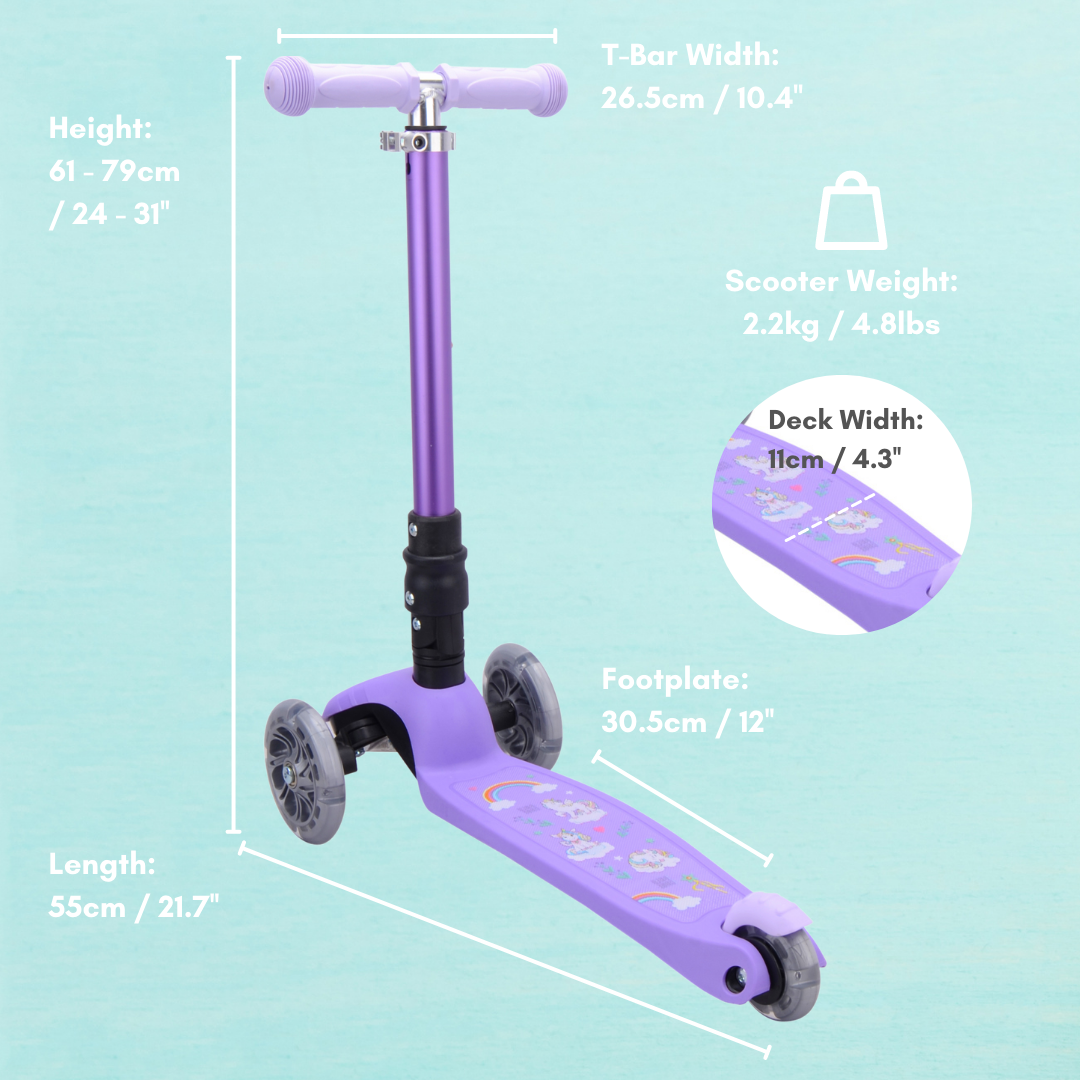 Mermaid - Teeny Fold 3 Wheel Scooter