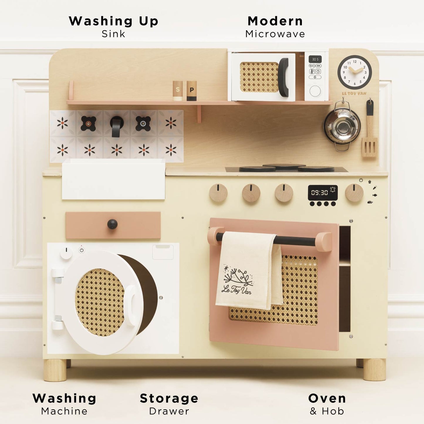 Rattan Family Wooden Play Kitchen