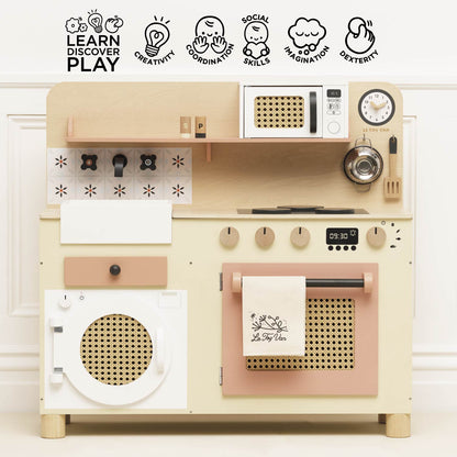 Rattan Family Wooden Play Kitchen