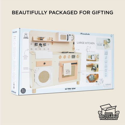 Rattan Family Wooden Play Kitchen